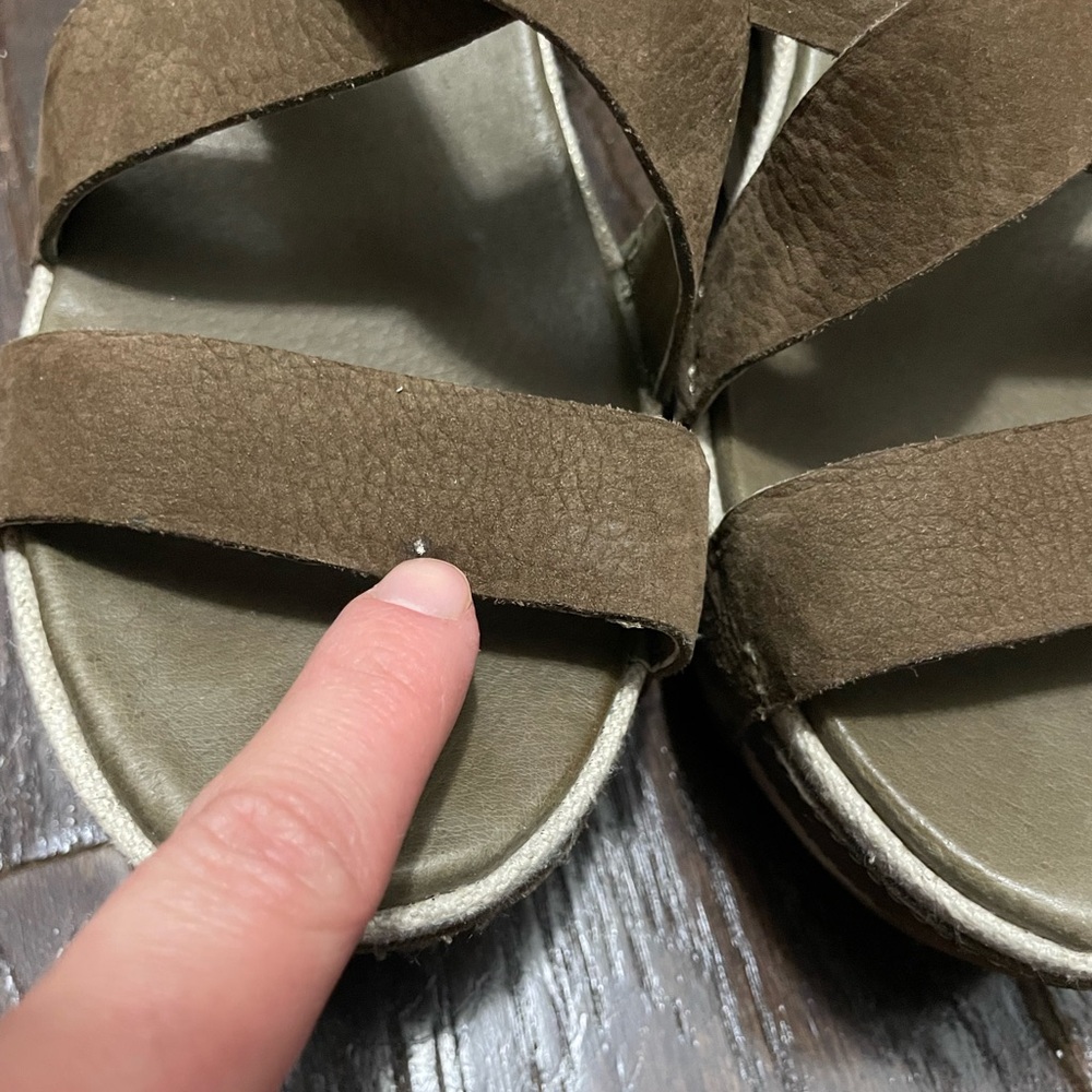 Antelope Brown Wedge Sandals - Picture 3 of 4